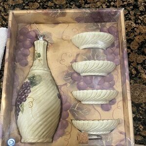 Hand Painted Vintage 5 Piece Chianti Dipping Set